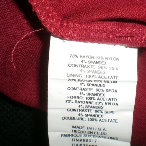 BEBE short sleeve silk DRESS cranberry red S - Picture 6 of 7